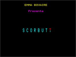 Title screen of Scorbutt on the Tangerine Oric.