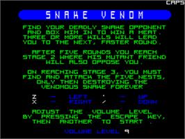 Title screen of Snake Venom on the Tangerine Oric.