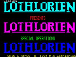 Title screen of Special Operations on the Tangerine Oric.