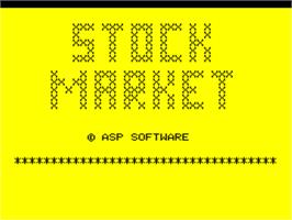 Title screen of Stock Market on the Tangerine Oric.