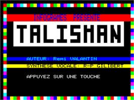 Title screen of Talisman on the Tangerine Oric.
