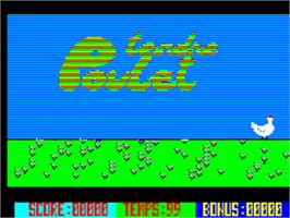 Title screen of Tendre Poulet on the Tangerine Oric.