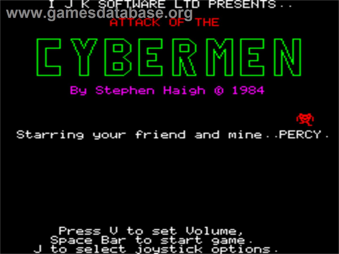 Attack Of The Cybermen - Tangerine Oric - Artwork - Title Screen