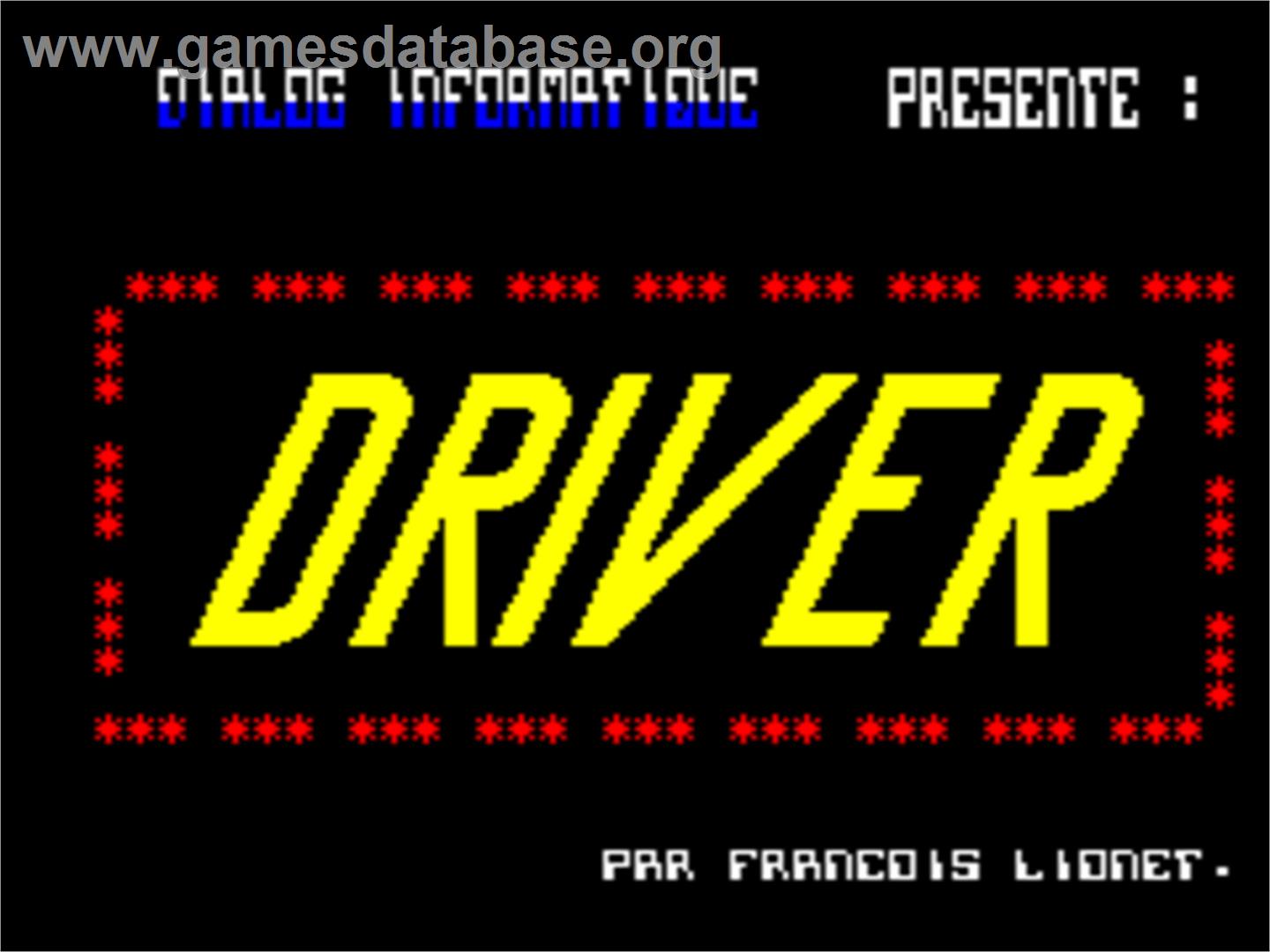 Driver - Tangerine Oric - Artwork - Title Screen