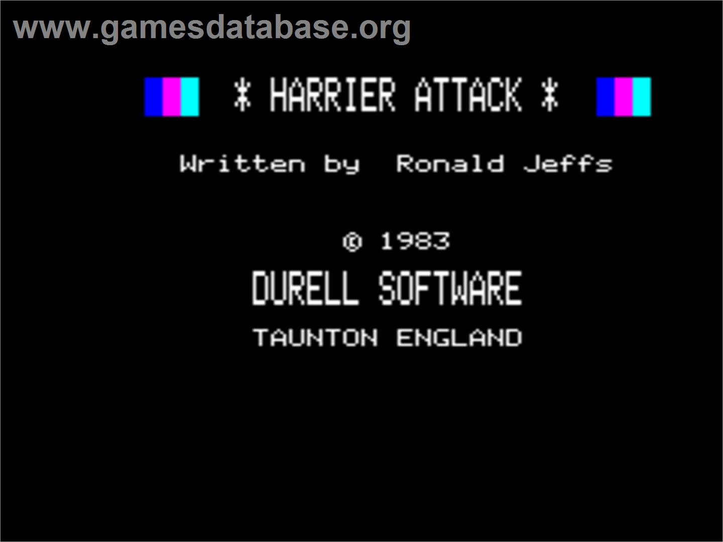 Harrier Attack - Tangerine Oric - Artwork - Title Screen