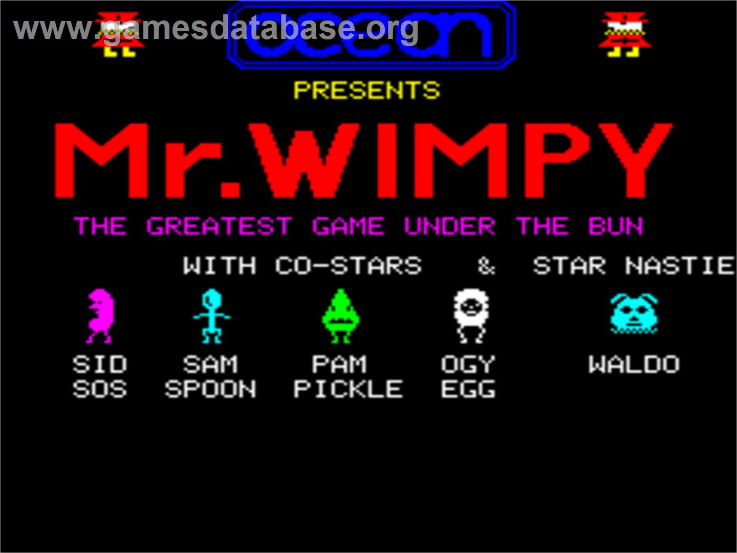 Mr. Wimpy - Tangerine Oric - Artwork - Title Screen