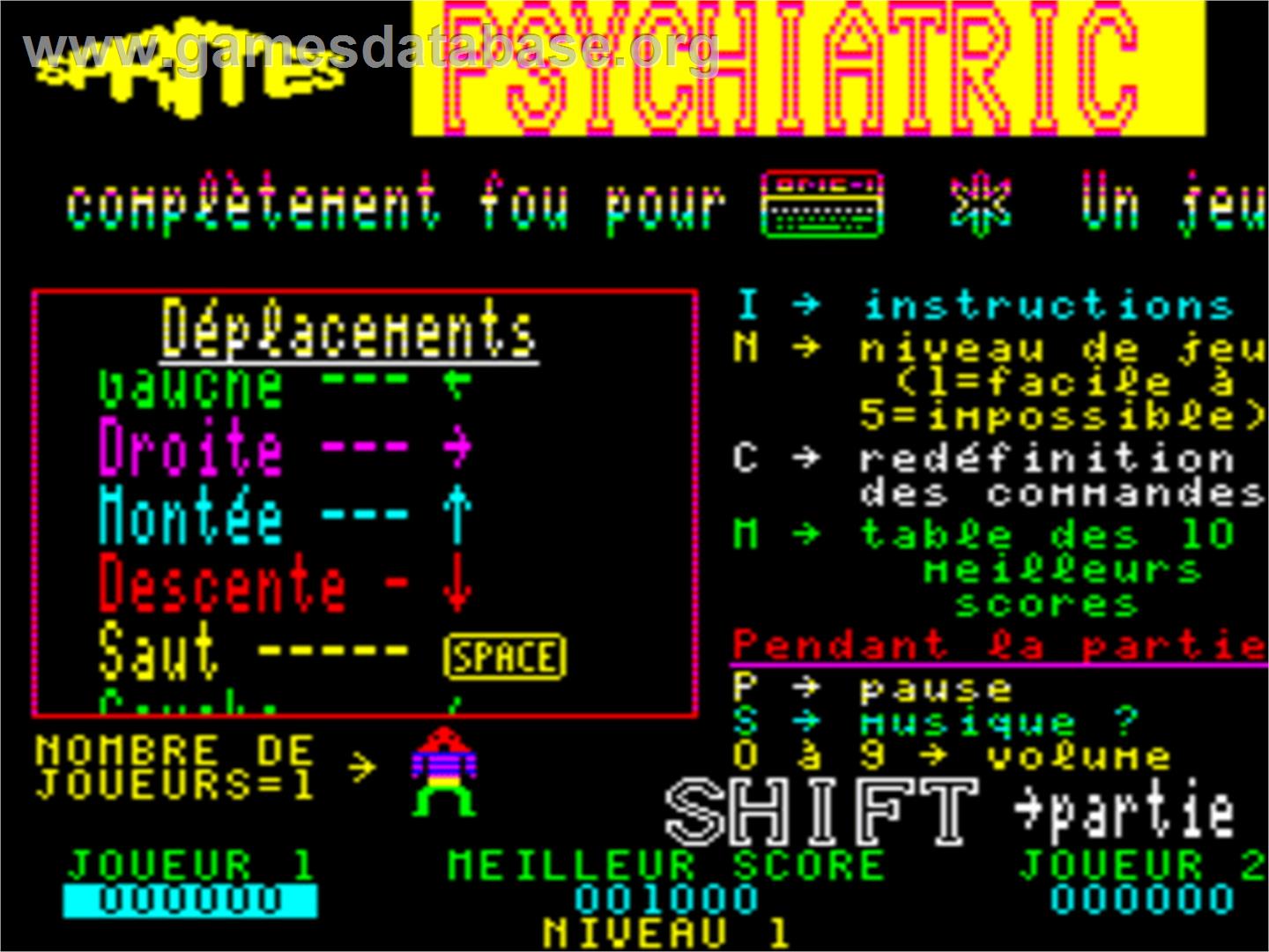 Psychiatric - Tangerine Oric - Artwork - Title Screen