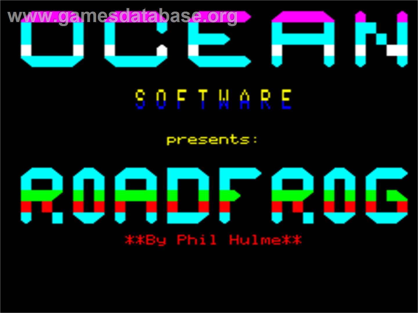 Road Frog - Tangerine Oric - Artwork - Title Screen