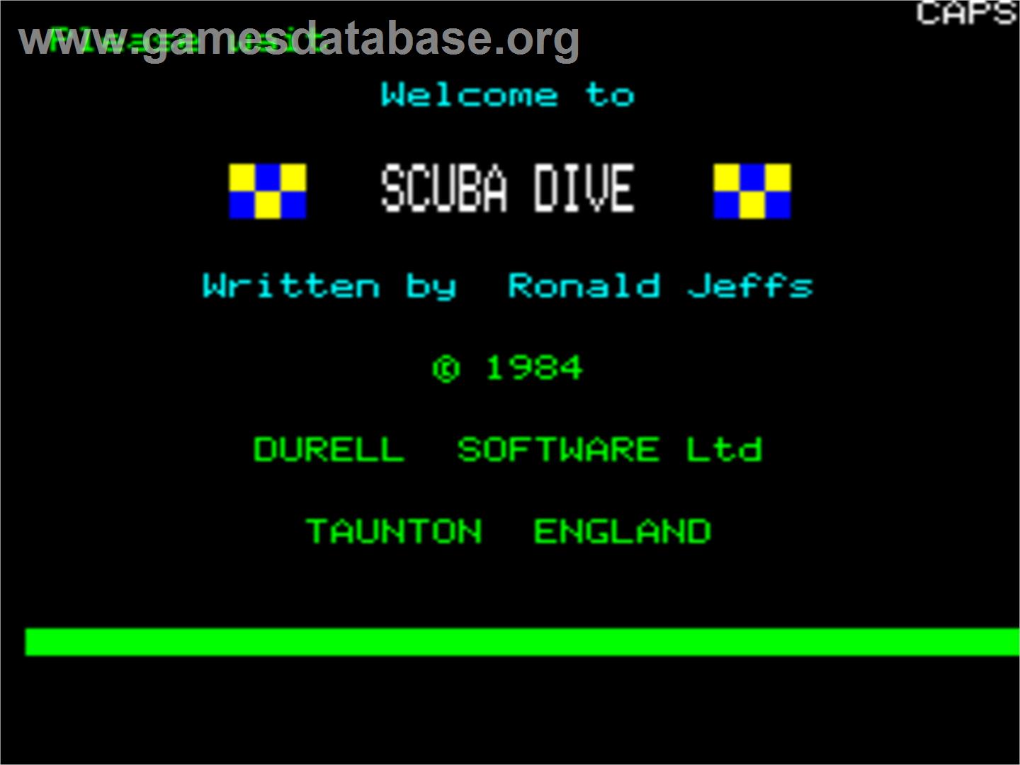 Scuba Dive - Tangerine Oric - Artwork - Title Screen