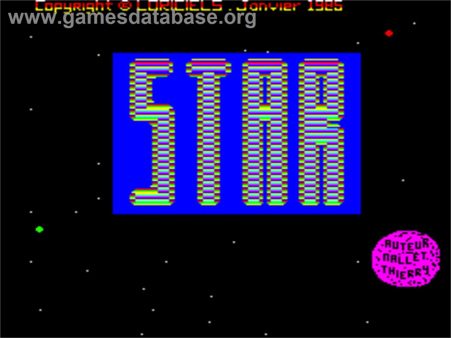 Star - Tangerine Oric - Artwork - Title Screen
