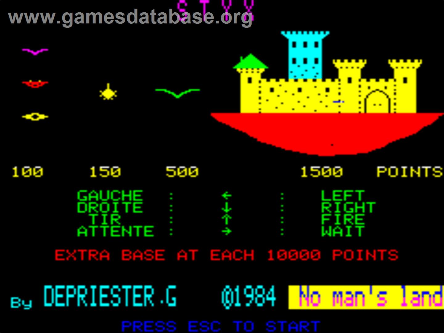 Styx - Tangerine Oric - Artwork - Title Screen