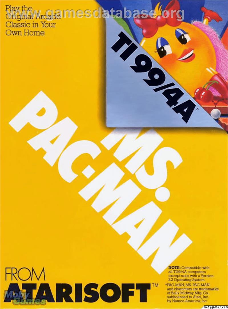Ms. Pac-Man - Texas Instruments TI 99/4A - Artwork - Box