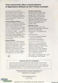 Box back cover for Parsec on the Texas Instruments TI 99/4A.