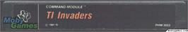 Cartridge artwork for TI Invaders on the Texas Instruments TI 99/4A.