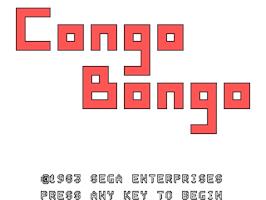 Title screen of Congo Bongo on the Texas Instruments TI 99/4A.