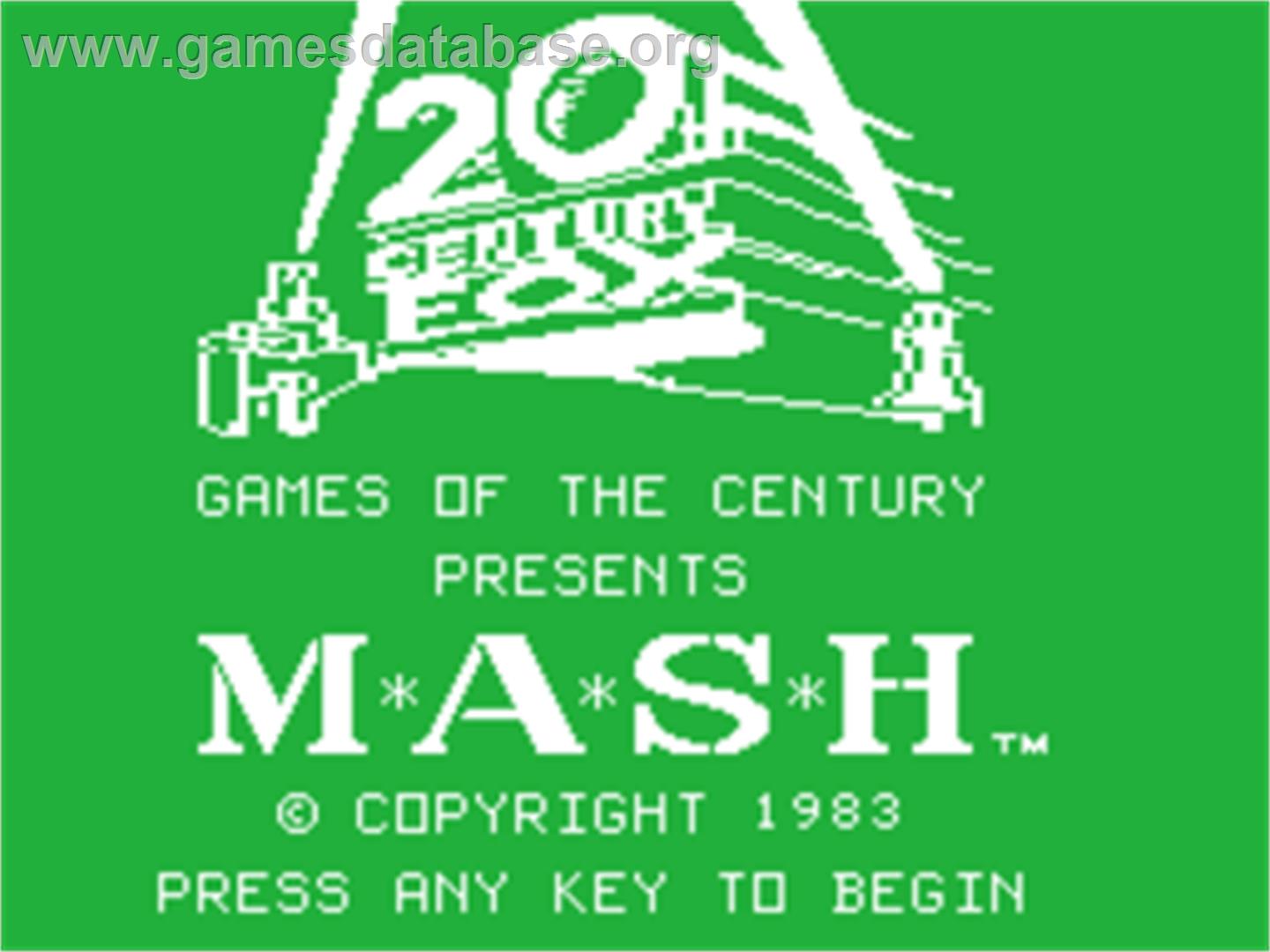 M*A*S*H - Texas Instruments TI 99/4A - Artwork - Title Screen