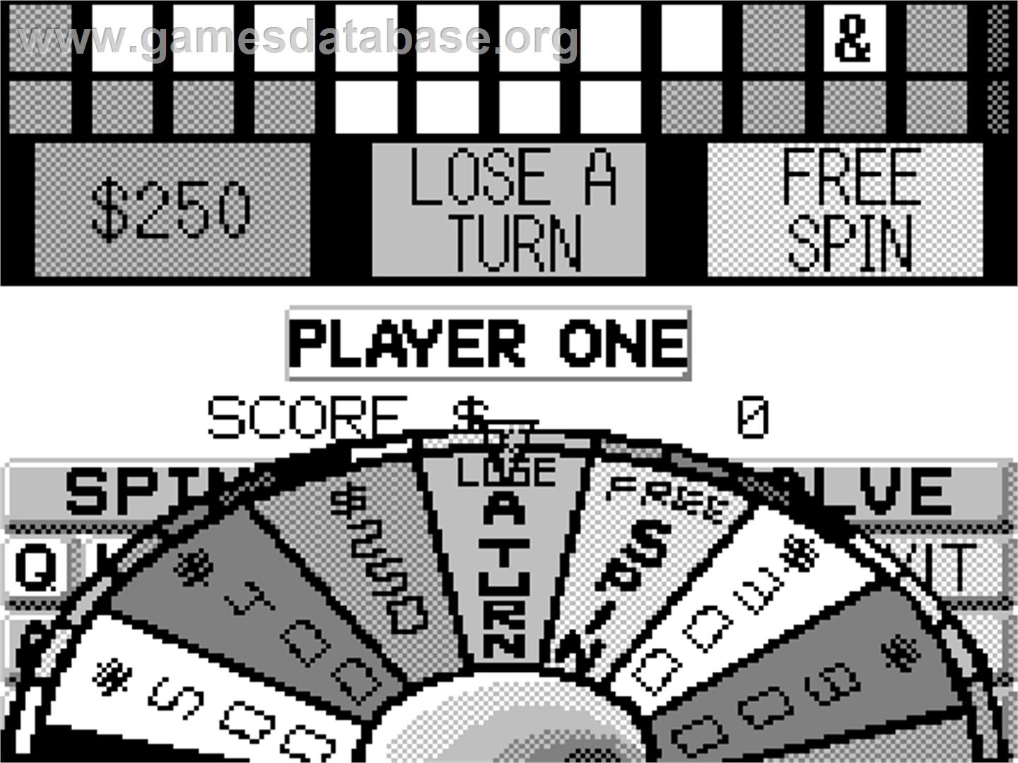 Wheel of Fortune 2 - Tiger Game.com - Artwork - In Game