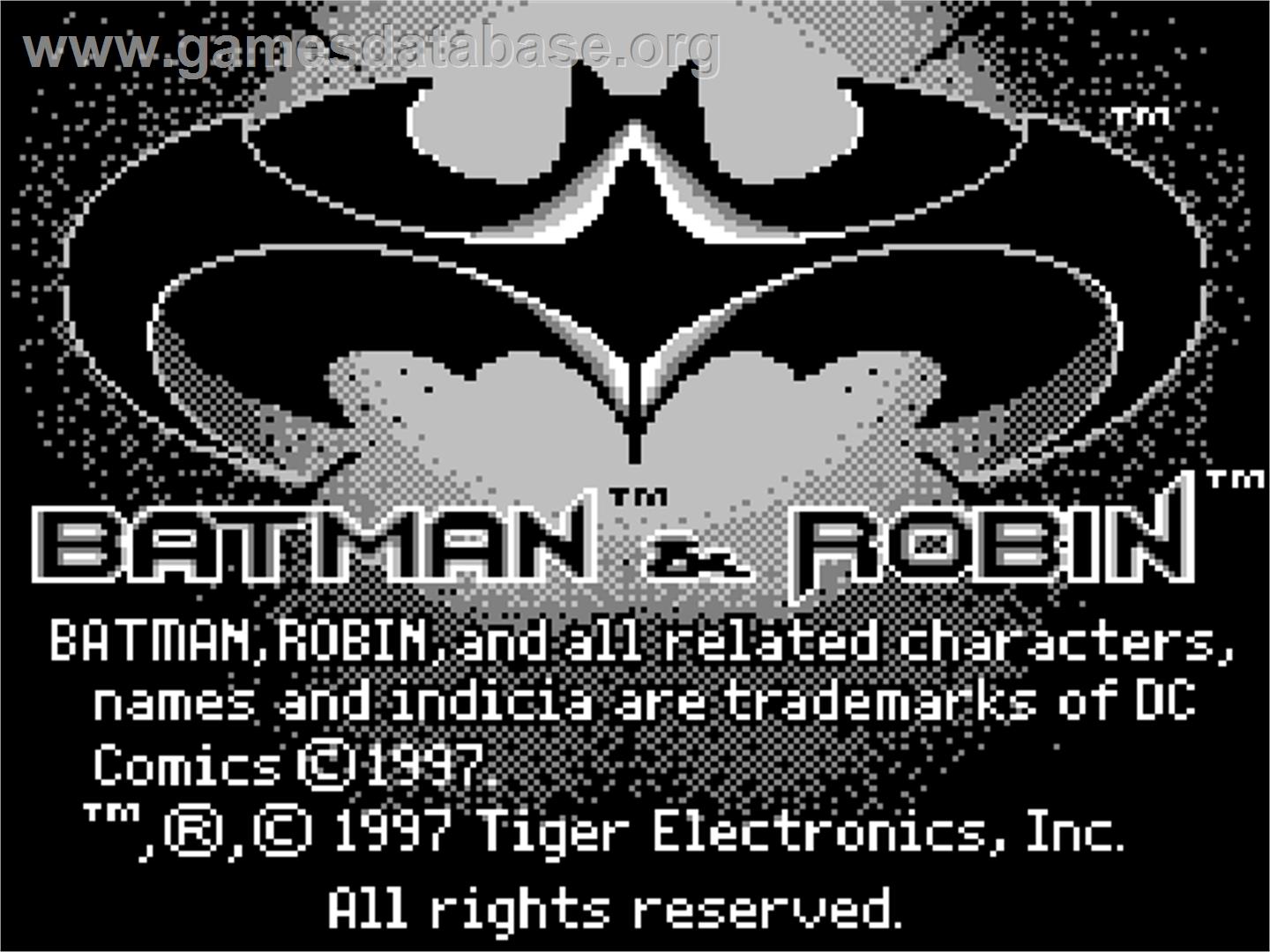 Batman & Robin - Tiger Game.com - Artwork - Title Screen