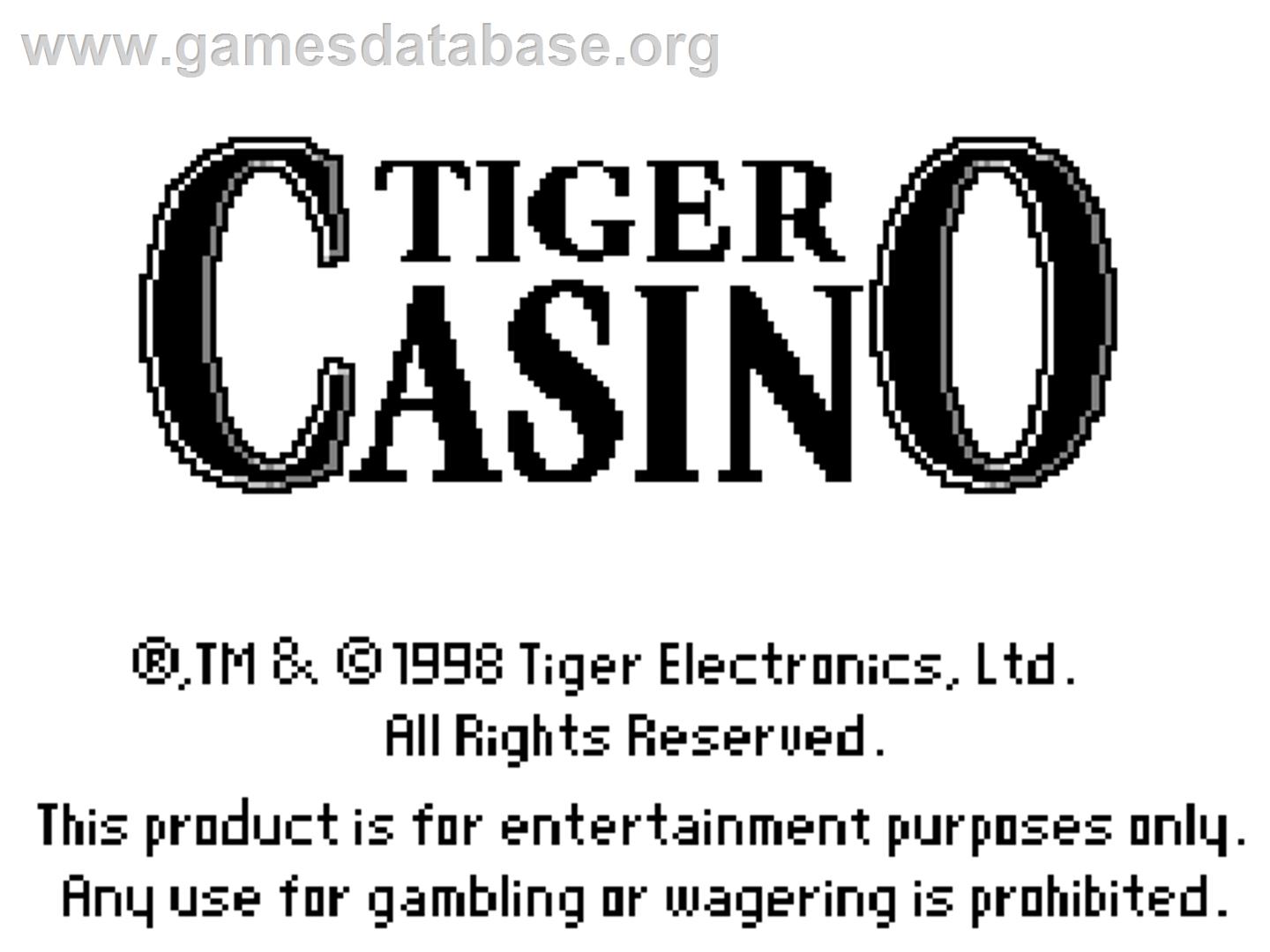 Tiger Casino - Tiger Game.com - Artwork - Title Screen