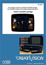Box back cover for Crazy Pucker on the VTech CreatiVision.