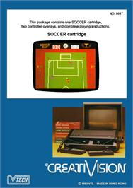 Box back cover for Soccer on the VTech CreatiVision.