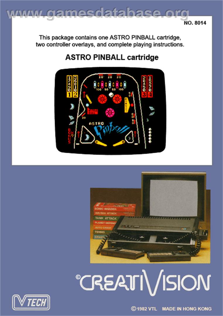 Astro Pinball - VTech CreatiVision - Artwork - Box Back