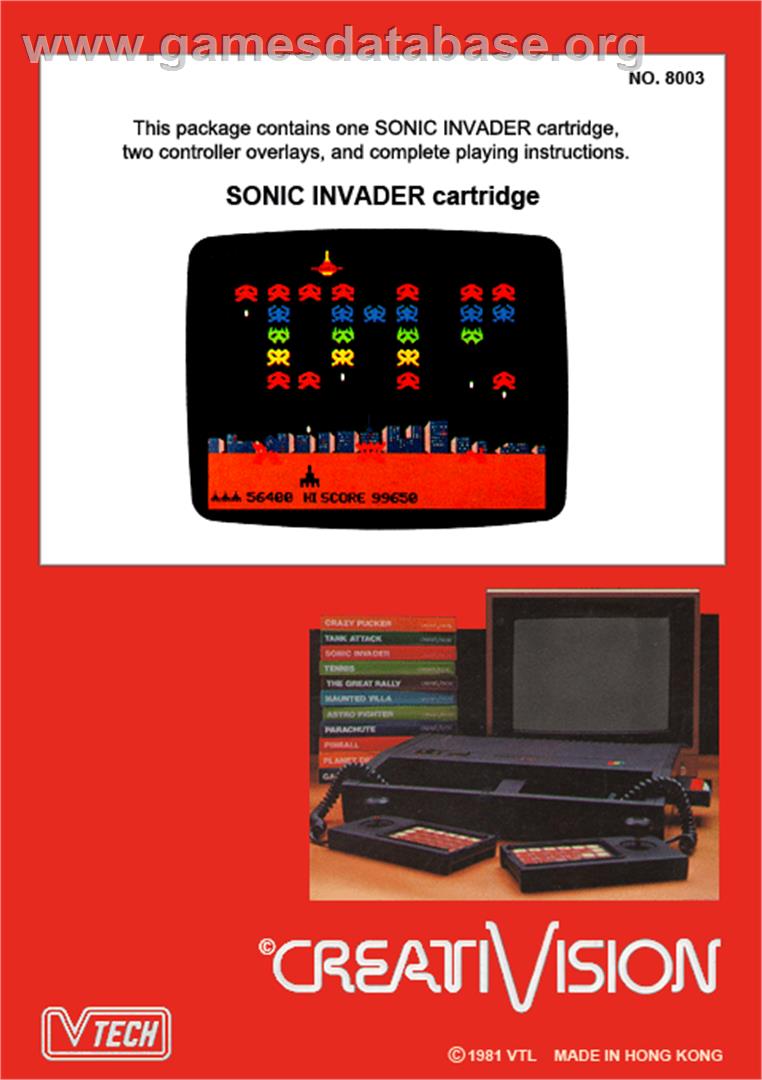 Sonic Invader - VTech CreatiVision - Artwork - Box Back