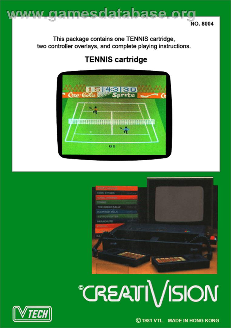 Tennis - VTech CreatiVision - Artwork - Box Back