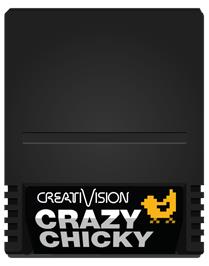 Cartridge artwork for Crazy Chicky on the VTech CreatiVision.