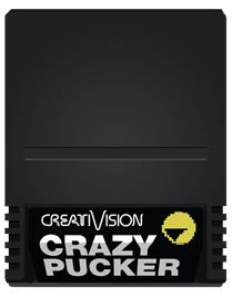 Cartridge artwork for Crazy Pucker on the VTech CreatiVision.