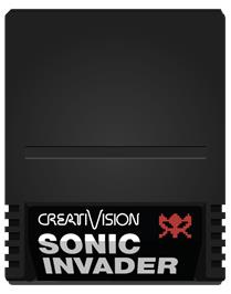 Cartridge artwork for Sonic Invader on the VTech CreatiVision.