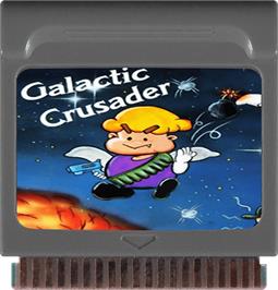 Cartridge artwork for Galactic Crusader on the Watara Supervision.