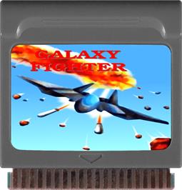 Cartridge artwork for Galaxy Fighter on the Watara Supervision.