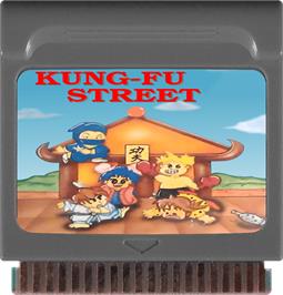 Cartridge artwork for Kung-fu Street on the Watara Supervision.