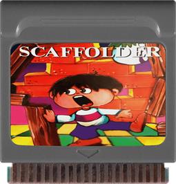 Cartridge artwork for Scaffolder on the Watara Supervision.