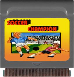 Cartridge artwork for Soccer Champion on the Watara Supervision.