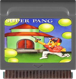Cartridge artwork for Super Pang on the Watara Supervision.
