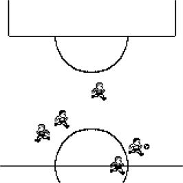 In game image of Soccer Champion on the Watara Supervision.