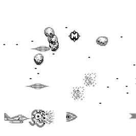 In game image of Thunder Shooting on the Watara Supervision.
