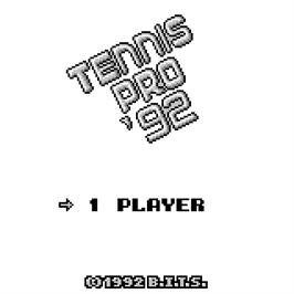 Title screen of Tennis Pro '92 on the Watara Supervision.