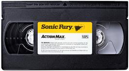 Cartridge artwork for Sonic Fury on the WoW Action Max.