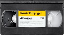 Cartridge artwork for Sonic Fury on the WoW Action Max.